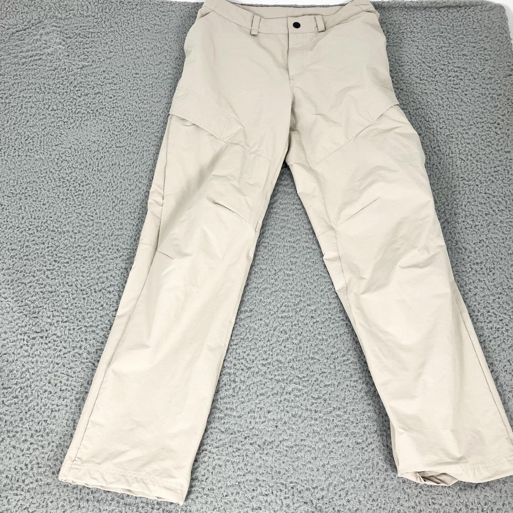 On Cloud Trek Pants Mens Small Beige Run On Clouds Hiking Outdoor Nylon Stretch